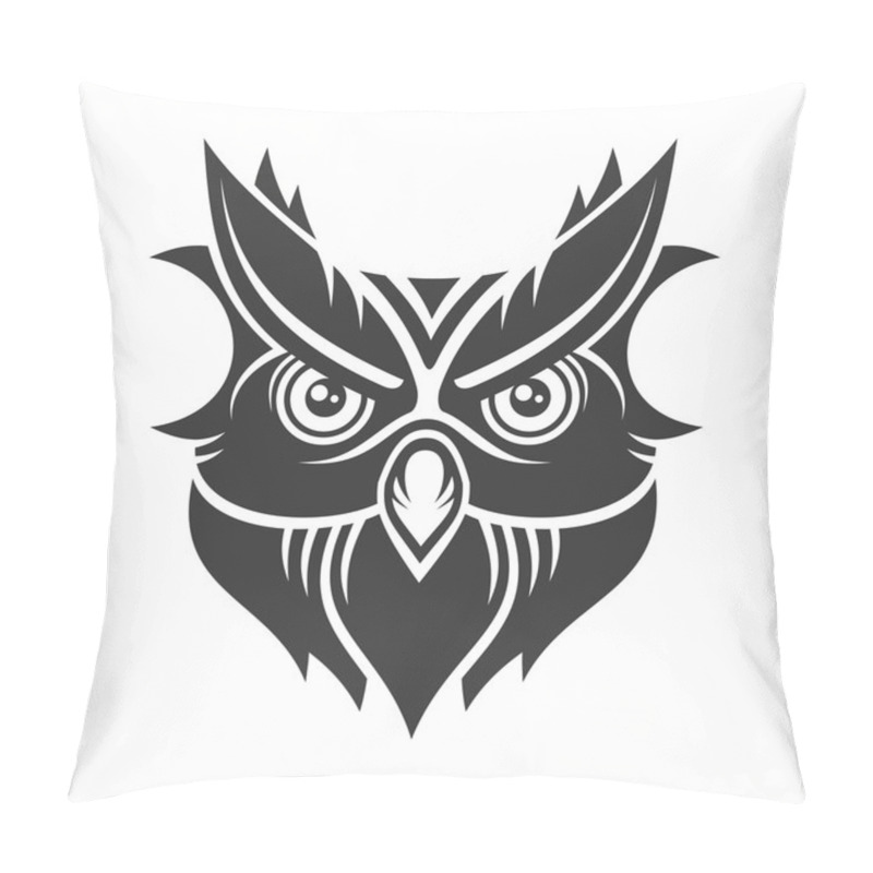 Personality  Owl. Hipster Simple Style Logo On White Background. Vector Pillow Covers