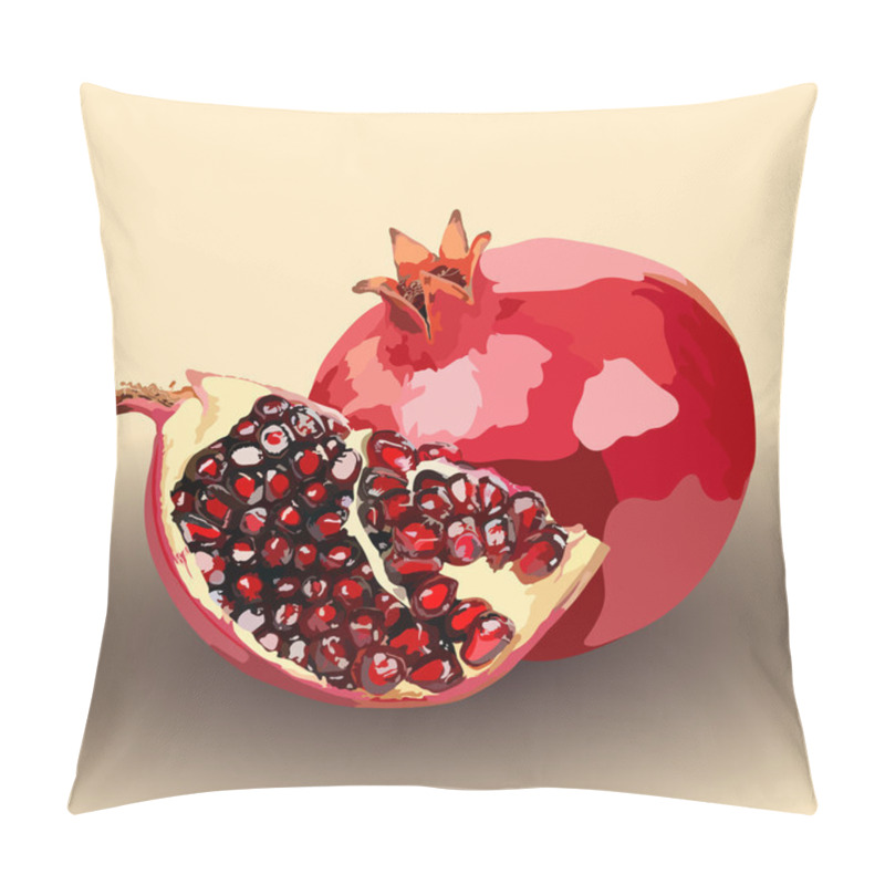 Personality  Pomegranate Whole And Slice On The Surface Pillow Covers