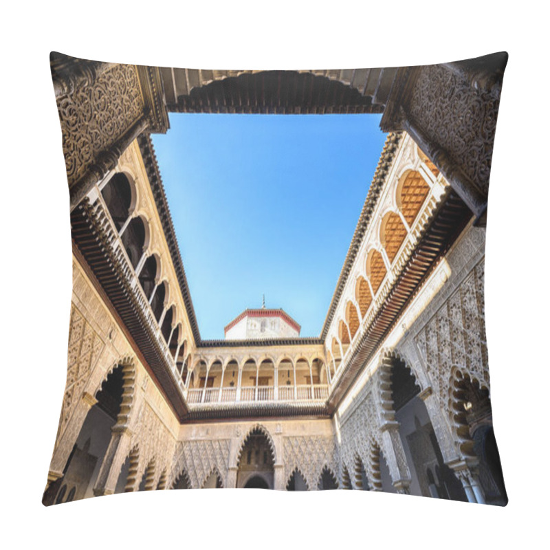 Personality  SEVILLE, SPAIN: Real Alcazar In Seville. Patio De Las Doncellas In Royal Palace, Real Alcazar (built In 1360), Spain Pillow Covers