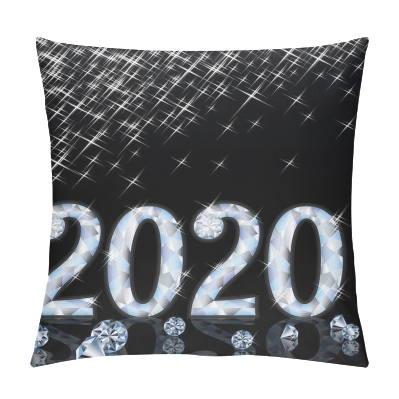 Personality  Diamond New 2020 Year Card, Vector Illutration Pillow Covers