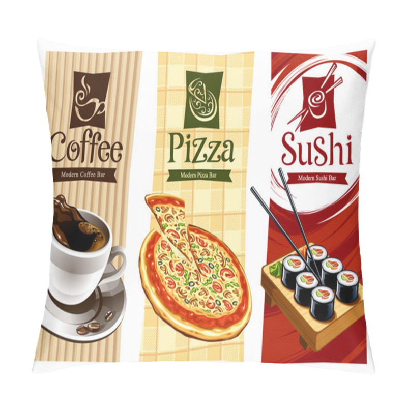 Personality  Template Designs Of Food Banners Pillow Covers