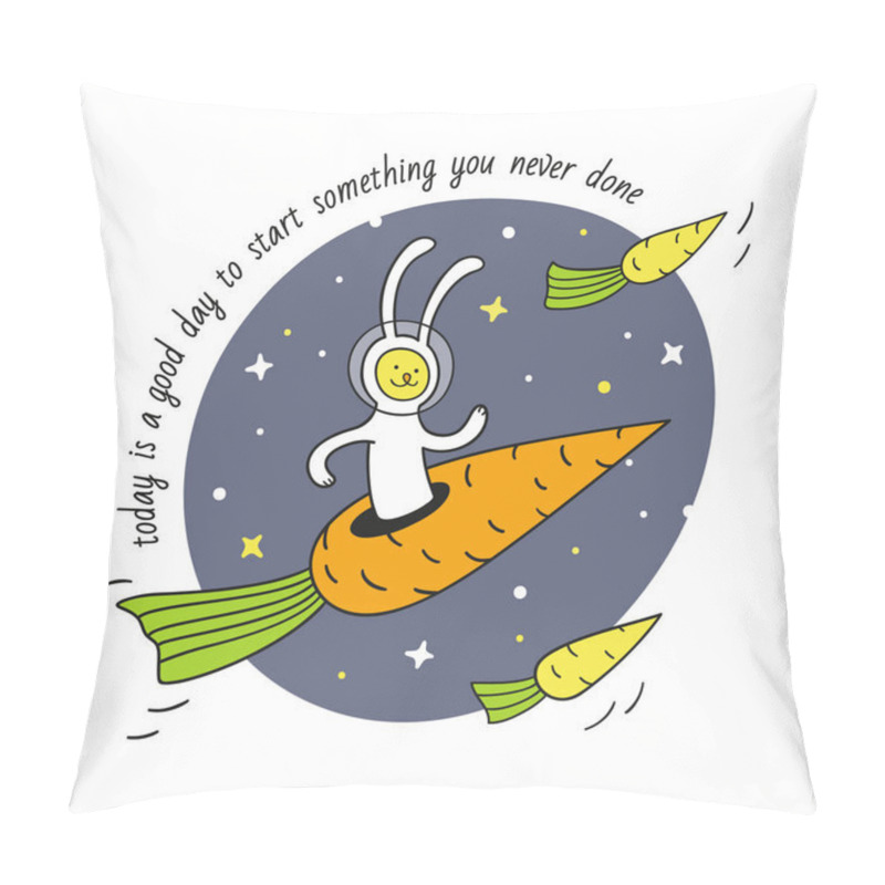 Personality  . Bunny Rabbit In The Carrot-rocket  Pillow Covers