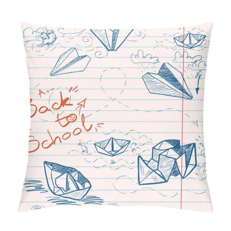 Personality  Hand Drawn Back To School Sketch Pillow Covers