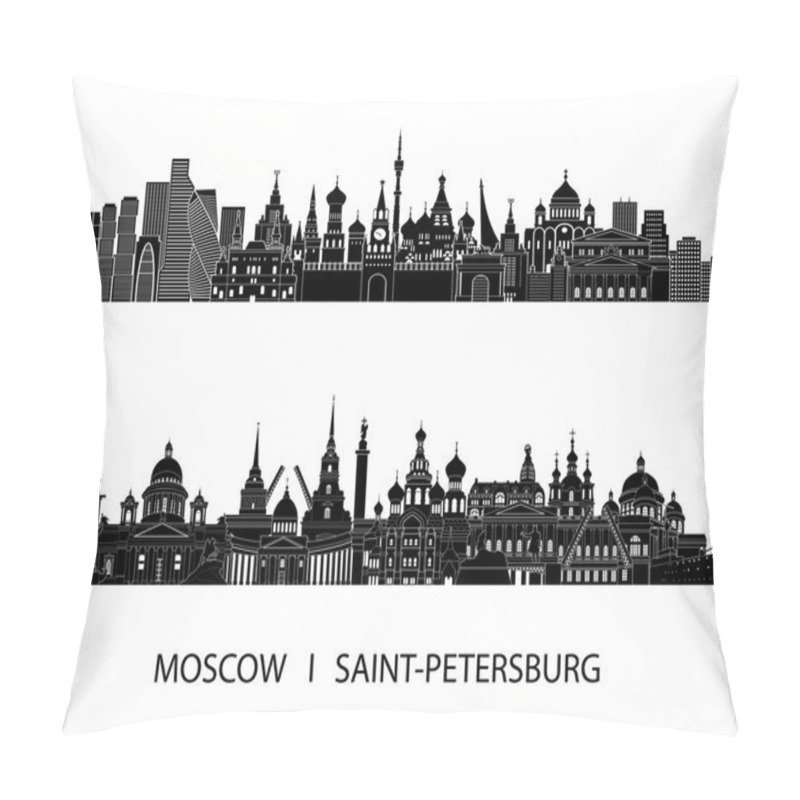 Personality  Moscow And Saint Petersburg Skyline Pillow Covers