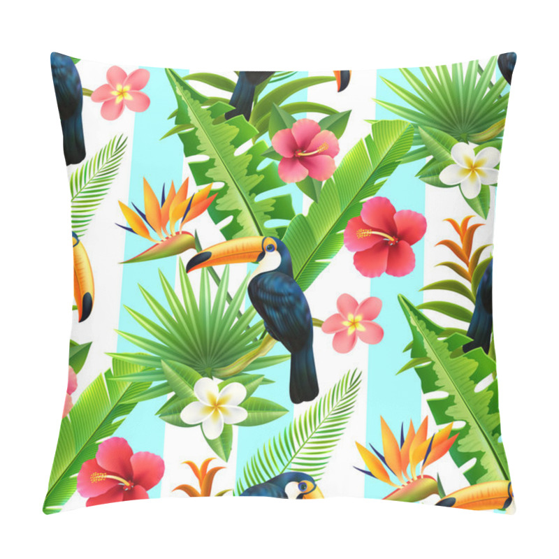 Personality  Rainforest Toucan Flat Seamless Pattern Pillow Covers