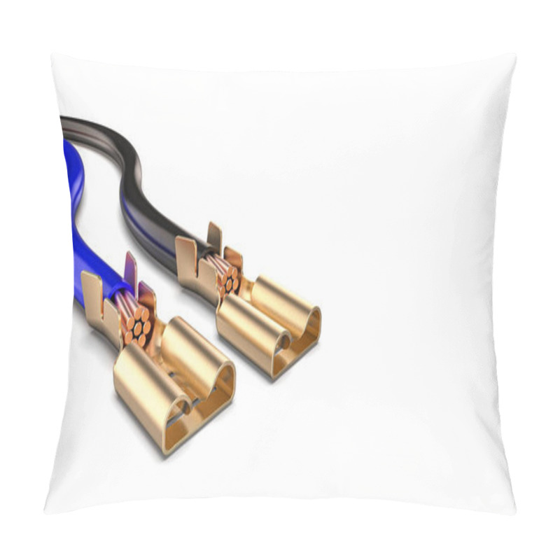 Personality  Brass Electrical Wire Connector. Template, Mockup. Pillow Covers