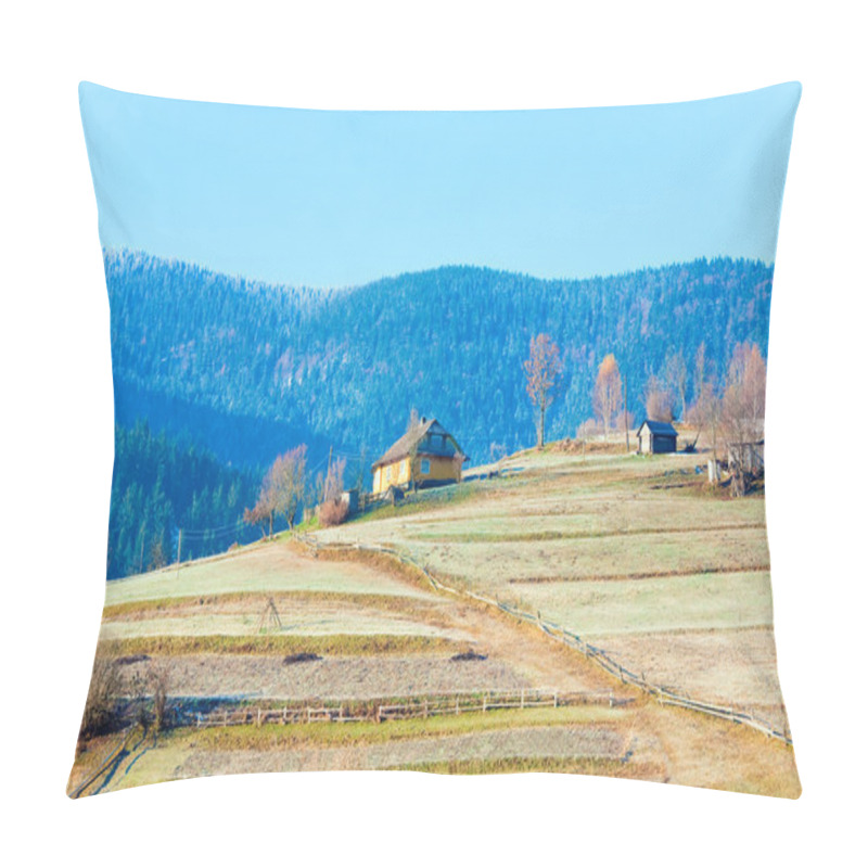 Personality  Autumn Mountain Village (Carpathian, Ukraine). Pillow Covers