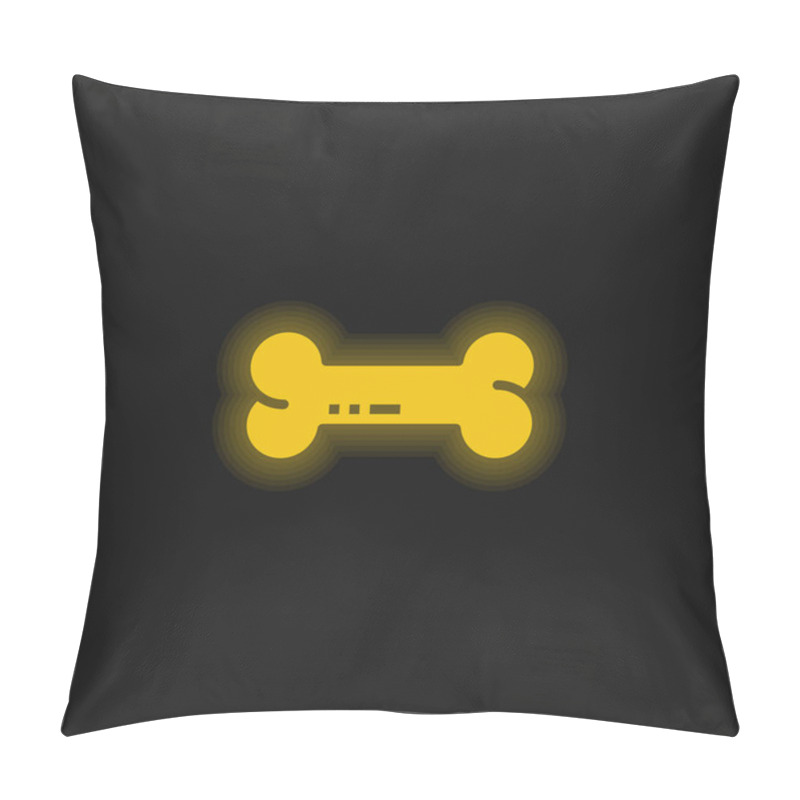 Personality  Bone Yellow Glowing Neon Icon Pillow Covers