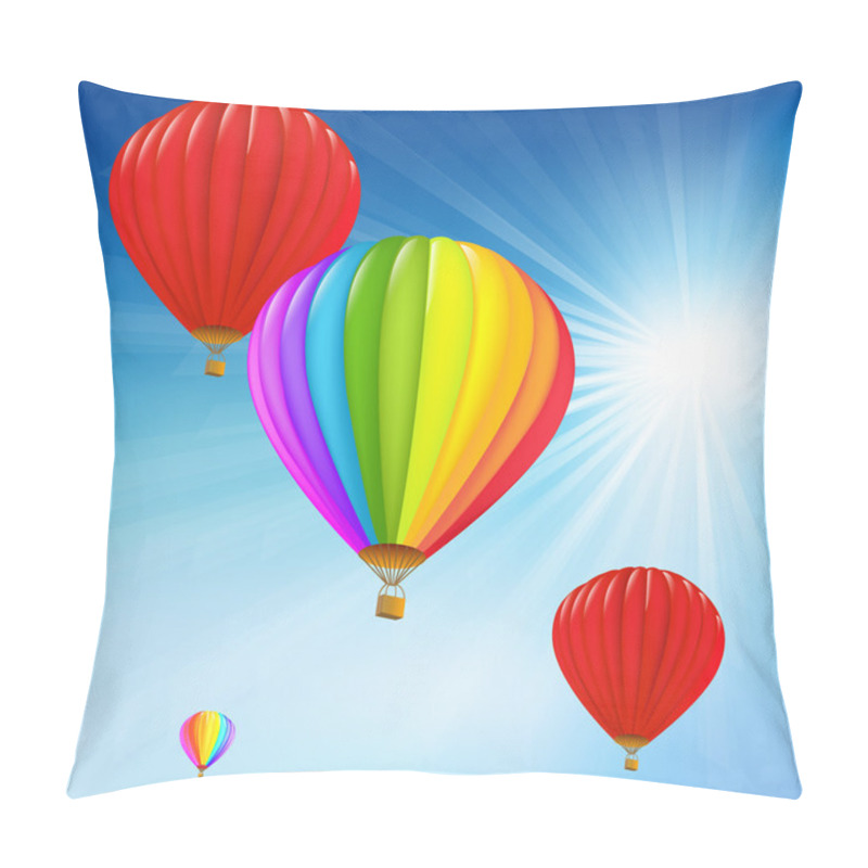 Personality  Blue Sky And Air Balloons Pillow Covers