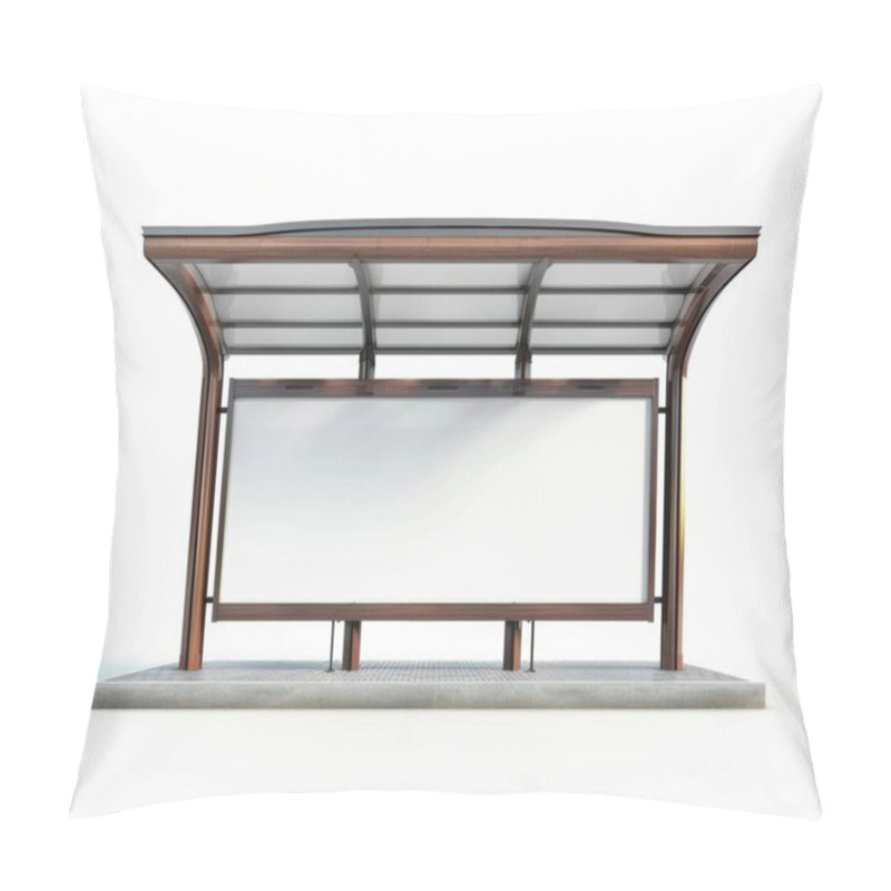 Personality  Modern Bus Stop Shelter With Sleek Design And Ample Space For Advertisements. Pillow Covers