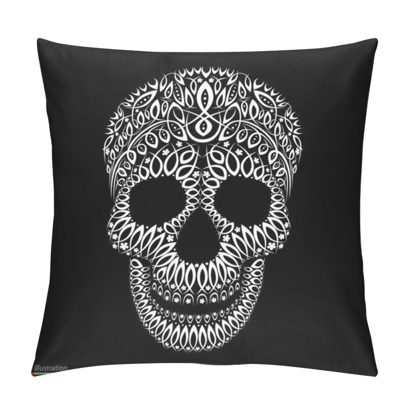 Personality  Ornamental Pattern Skull In Tattoo Style Pillow Covers