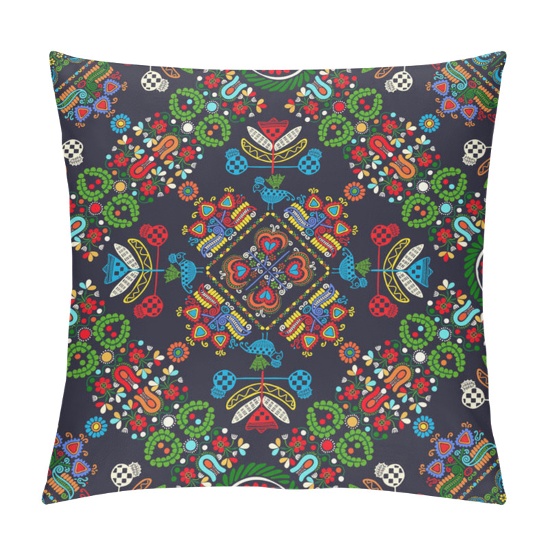 Personality  Seamless Pattern Design Inspired By Traditional Hungarian Embroidery Pillow Covers