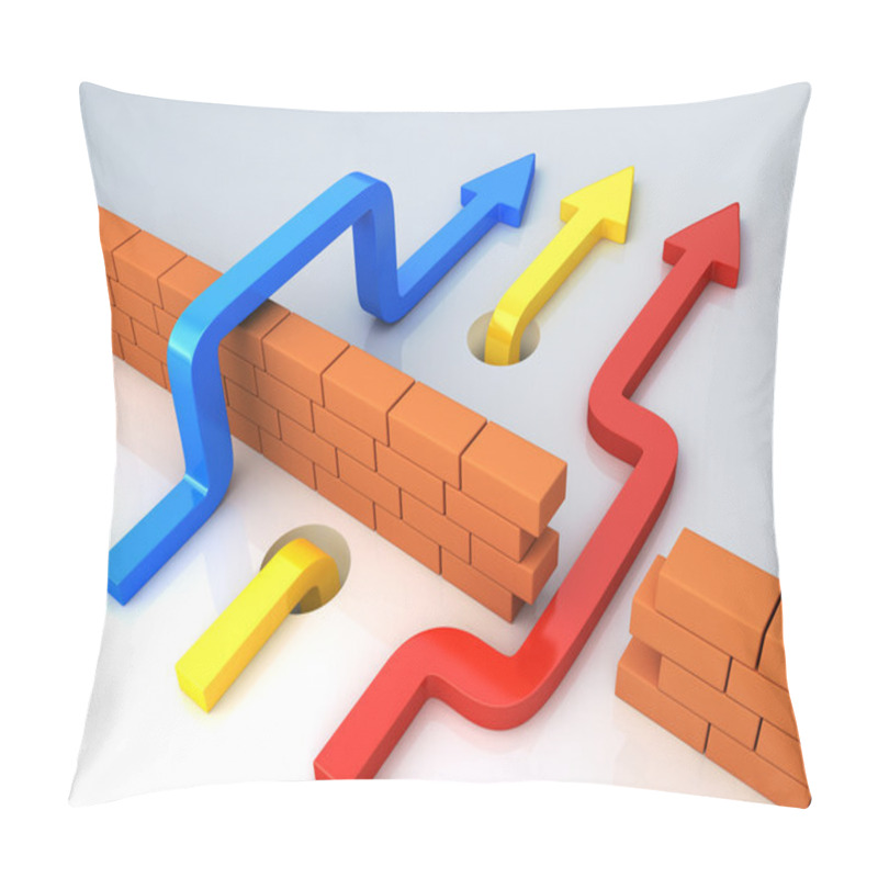 Personality  Business Overcomes Obstacles. Conceptual  Illustration Pillow Covers