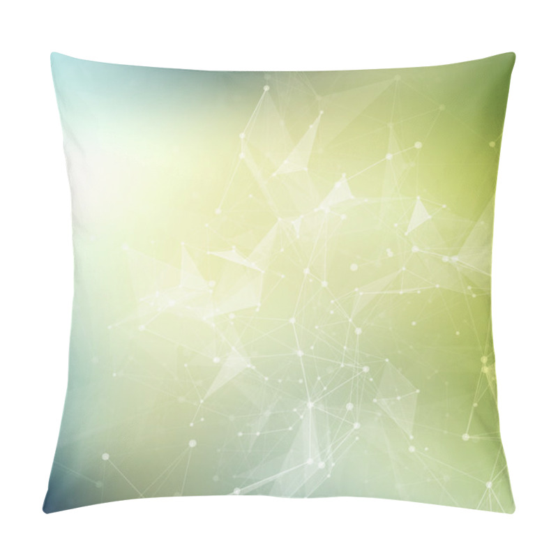 Personality  Abstract Geometric Background. Wireframe Mesh Polygonal Background. Abstract Form With Connected Lines And Dots. Abstract Polygonal Low Poly Dark Background With Connecting Dots And Lines.  Pillow Covers