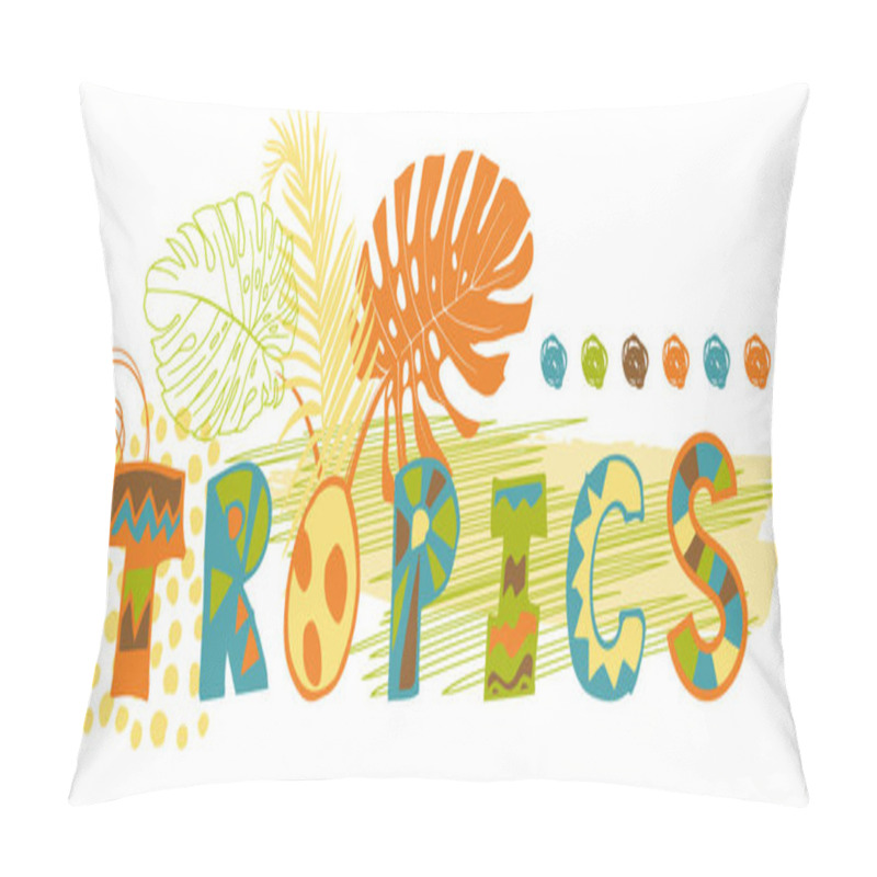 Personality  LETTERING In English PRINT For Fabric For Children Lettering Tropics Pillow Covers