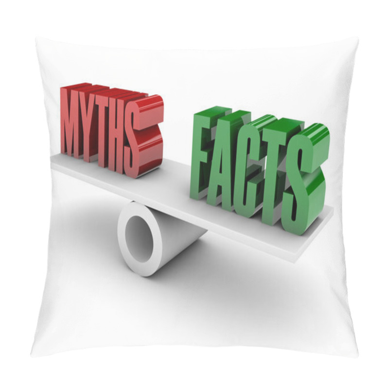 Personality  Myths And Facts Opposition. Concept 3D Illustration. Pillow Covers