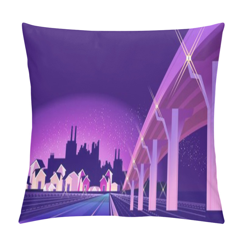 Personality  Night Neon Road To The City Pillow Covers