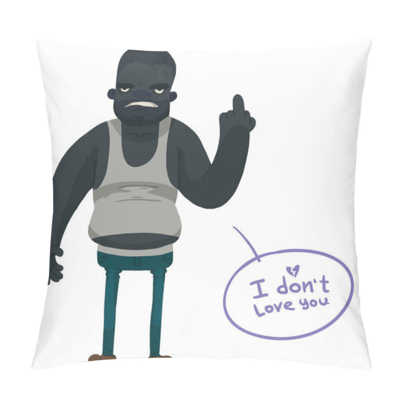 Personality  Angry Black Man, Anti Valentine Pillow Covers