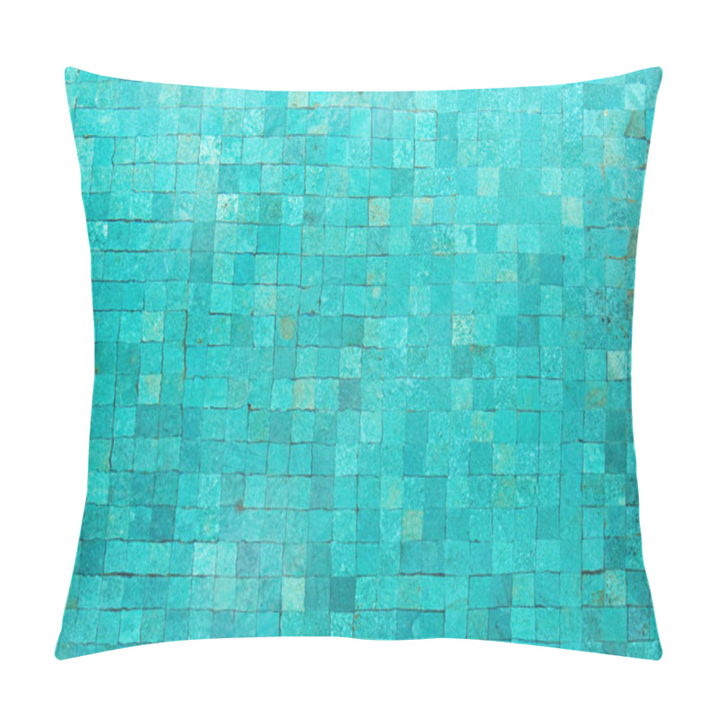 Personality  Over Head View Of A Blue Swimming Pool With Mosaic Tiles And Still Water. Pillow Covers