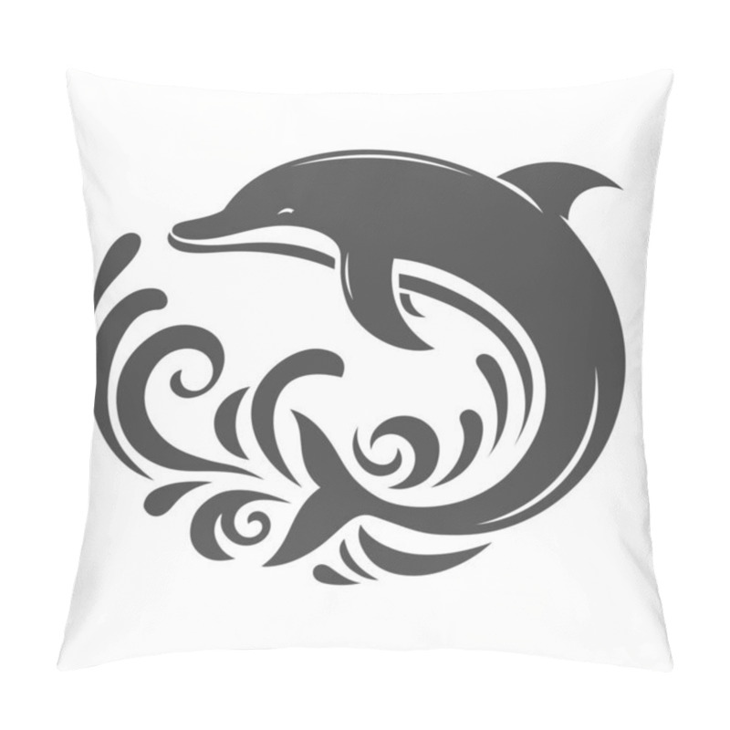 Personality  Elegant Dolphin Silhouette Perfect For Wildlife, Aquatic Life, And Ocean-inspired Graphics. Pillow Covers