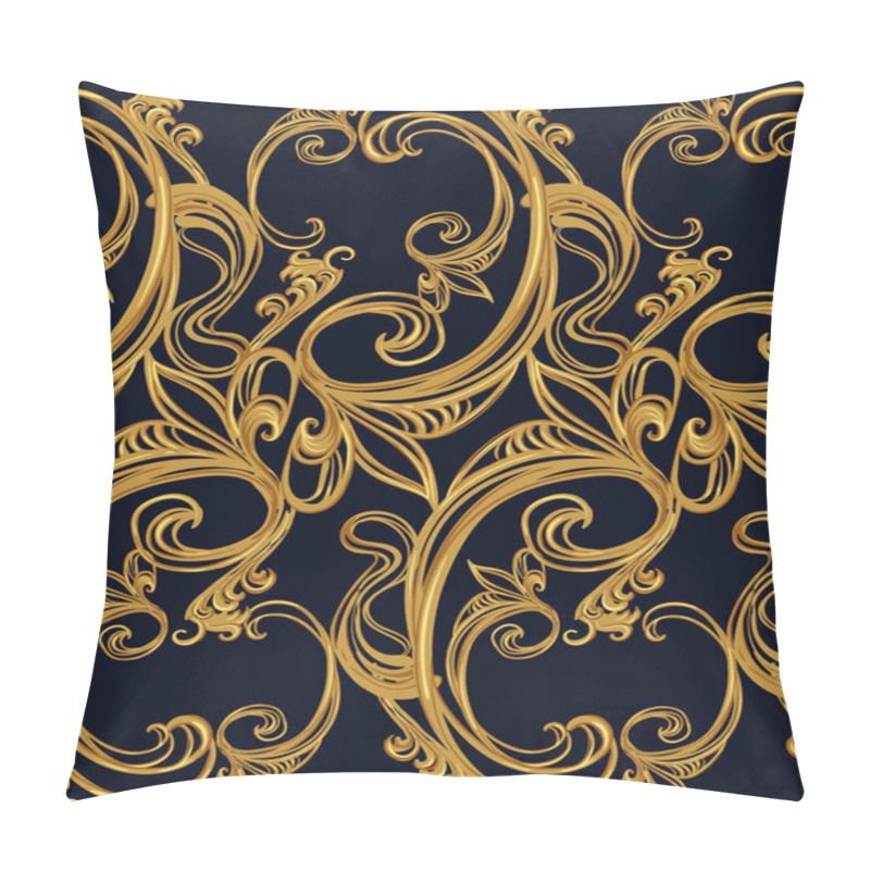 Personality  Baroque Seamless Pattern On A Dark Background. Pillow Covers