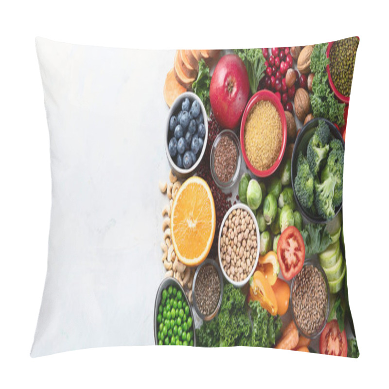 Personality  Health Vegan And Vegetarian Food Concept.  Pillow Covers