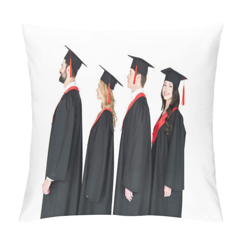 Personality  Happy Students In Mortarboards  Pillow Covers