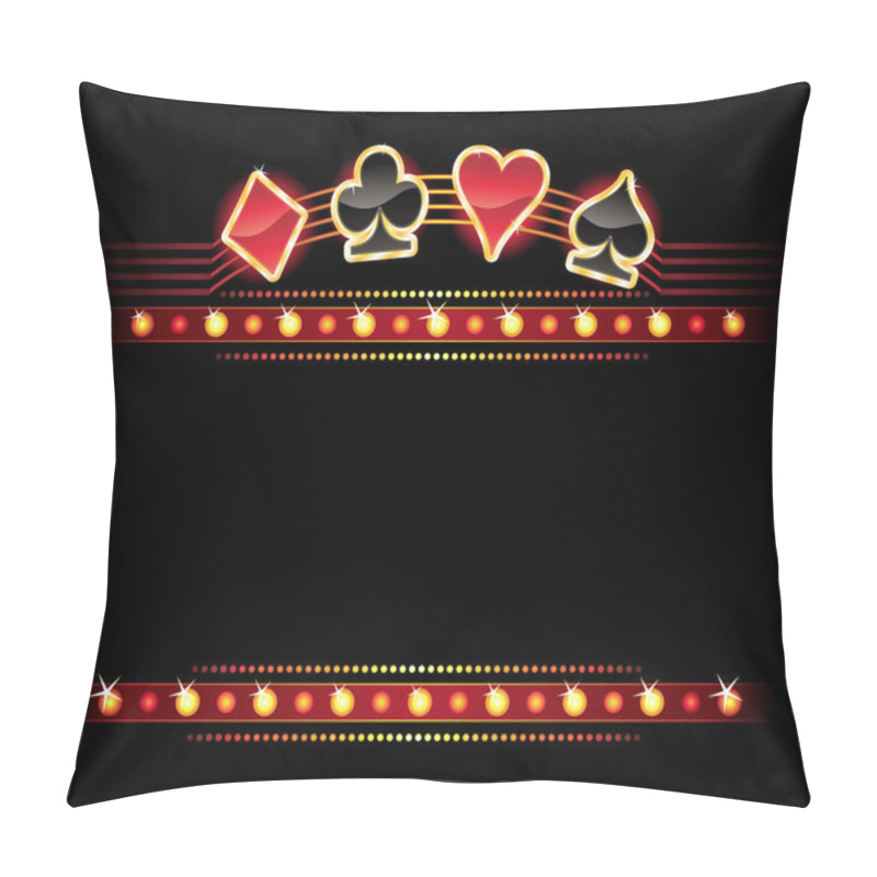 Personality  Neon With Card Symbols Pillow Covers