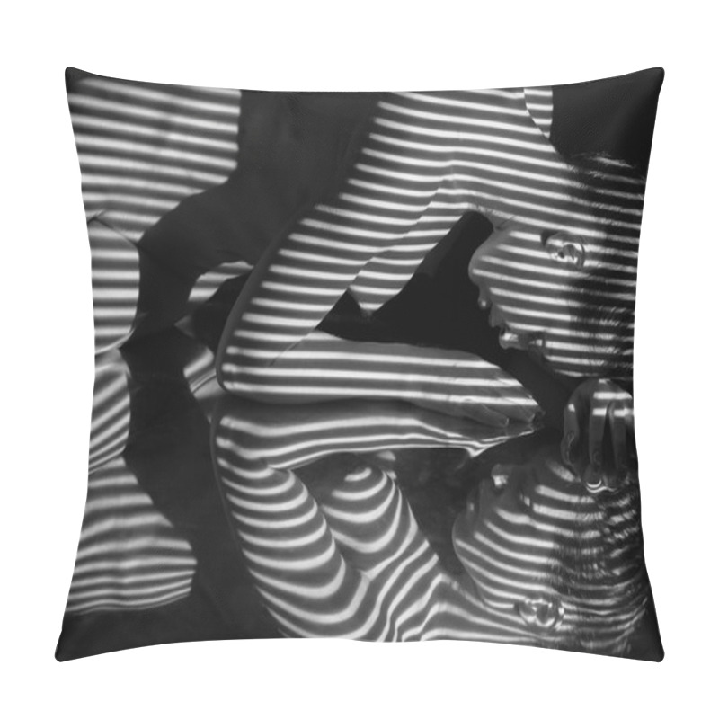 Personality  The  Body Of Woman With Black And White Zebra Stripes Pillow Covers