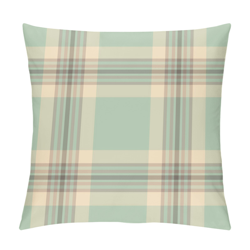 Personality  Elegant Pastel Plaid Pattern In Soft Mint Green And Cream Tones. Ideal For Textile Designs, Website Backgrounds, Or Crafting Projects. Pillow Covers