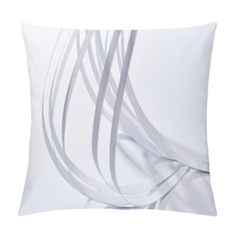 Personality  Close Up View Of Paper Stripes On White Background Pillow Covers