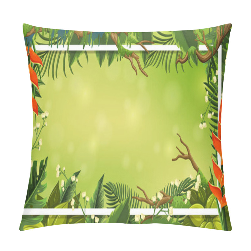 Personality  Border Template With Nature Theme In Background Pillow Covers