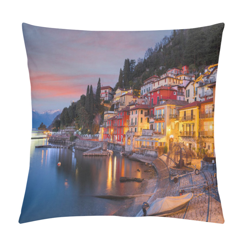 Personality  Varenna, Italy On Lake Como At Dusk. Pillow Covers