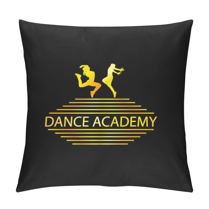 Personality  Luxury Golden Dance Academy Logo Pillow Covers