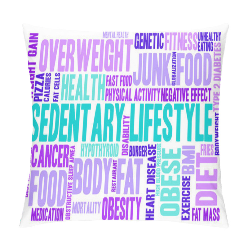 Personality  Sedentary Lifestyle Word Cloud Pillow Covers