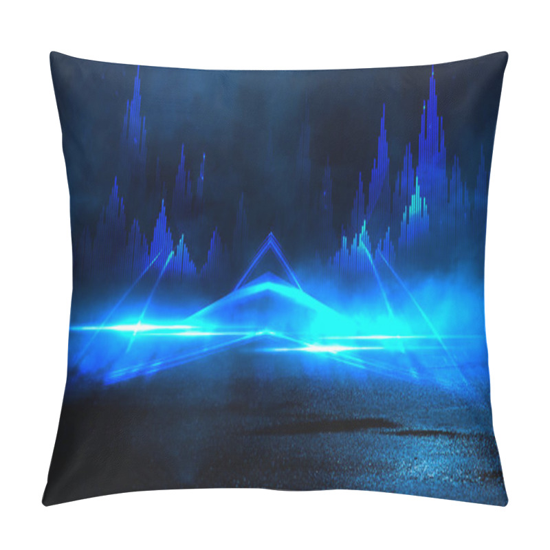 Personality  Abstract Neon Futuristic Background. Distortion Of Light Rays. Dark Futuristic Scene, Smoke, Smog, Rays And Lines. Illusion Fantastic, Neon Background, Tunnel. Dark Street Scene With Neon Lights.  Pillow Covers