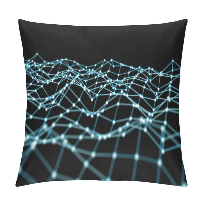 Personality  Floating White And Blue Dot Network 3D Rendering Pillow Covers