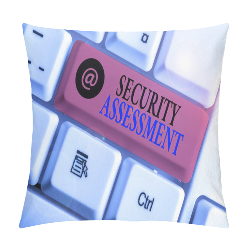 Personality  Text Sign Showing Security Assessment. Conceptual Photo Study To Locate IT Security Vulnerabilities And Risks. Pillow Covers