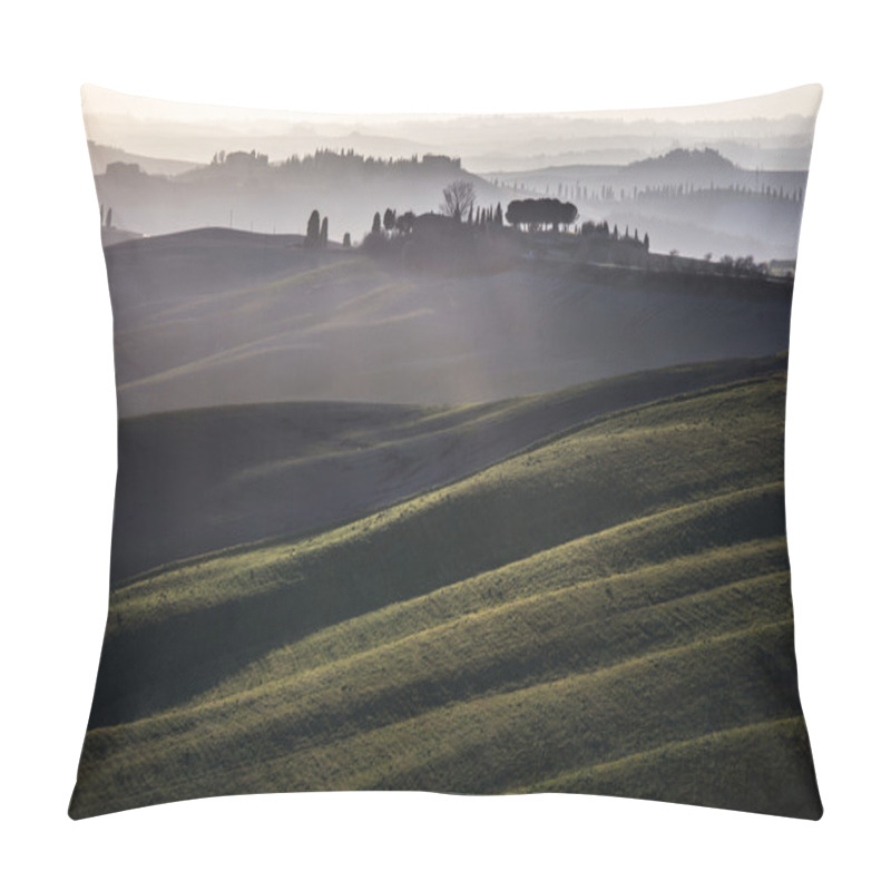 Personality  Crete Senesi, Rolling Hills On Sunset. Rural Landscape Near Sien Pillow Covers