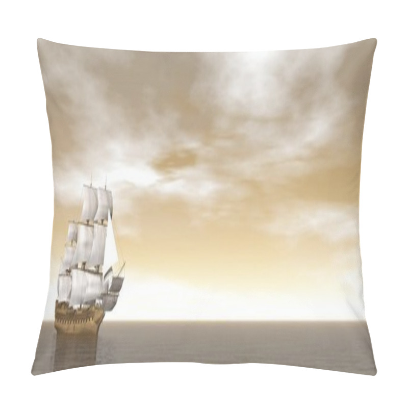 Personality  Old Merchant Ship - 3D Render Pillow Covers