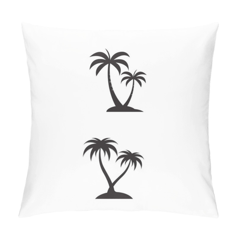 Personality  Palm Tree Summer Logo Template Vector Illustration Pillow Covers