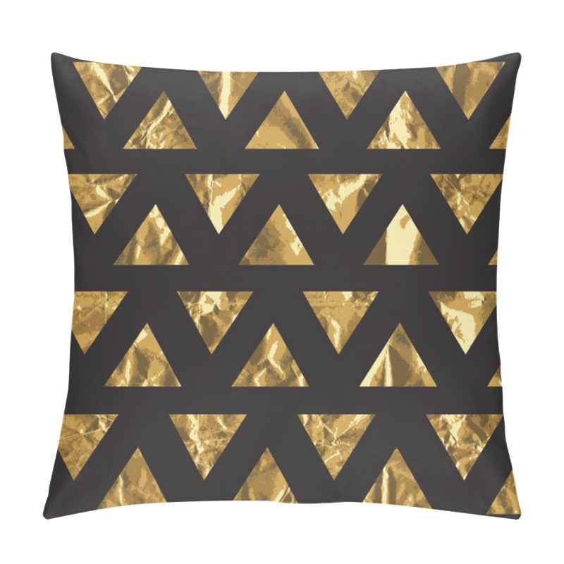 Personality  Geometric Seamless Pattern With Gold Triangles Pillow Covers