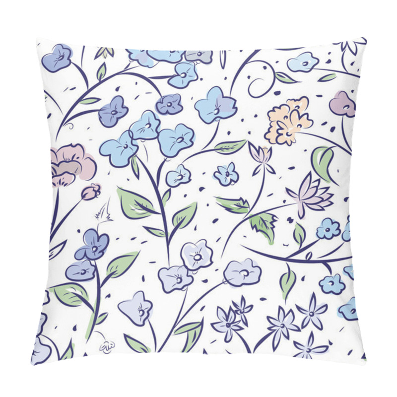 Personality  Tiny Spring Flowers Doodle Drawing Pattern Pillow Covers