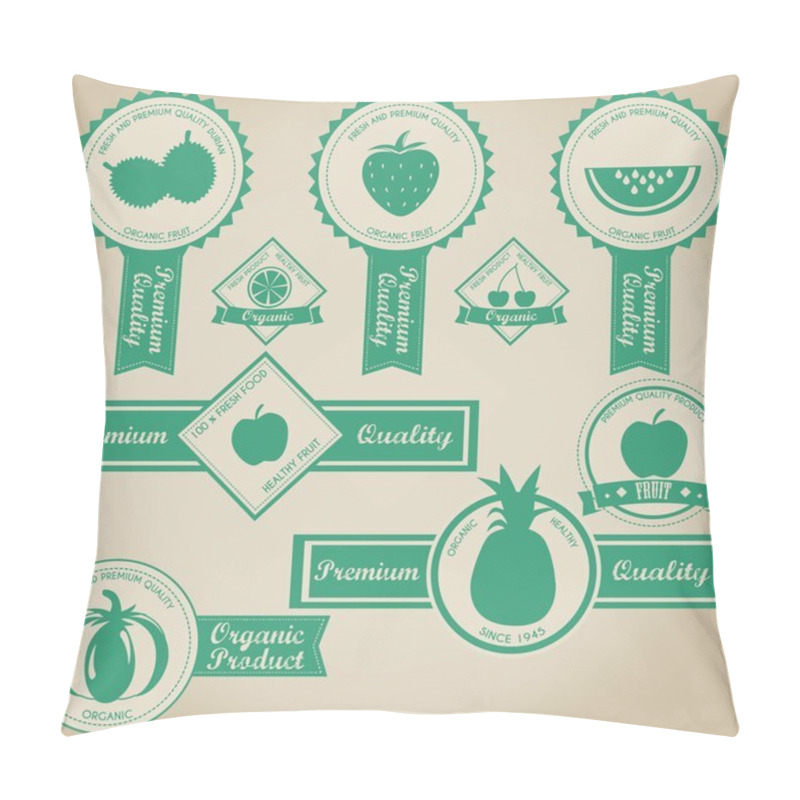 Personality  Fresh And Organic Fruit Label Design Pillow Covers