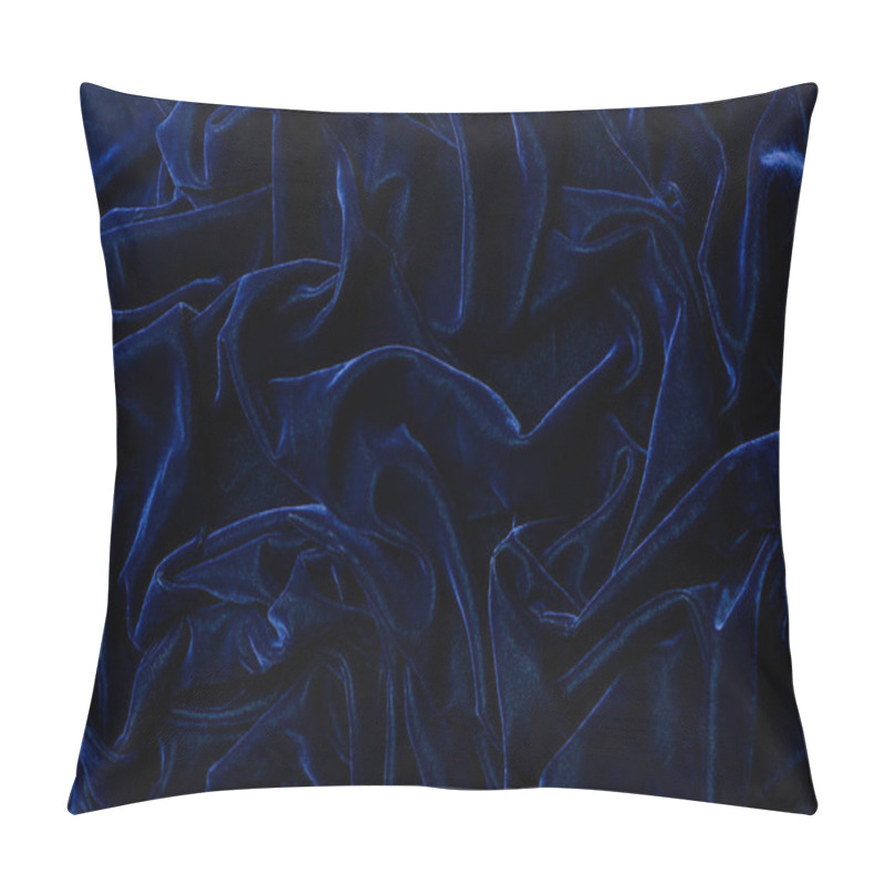 Personality  Top View Of Dark Blue Velvet Textile As Background Pillow Covers