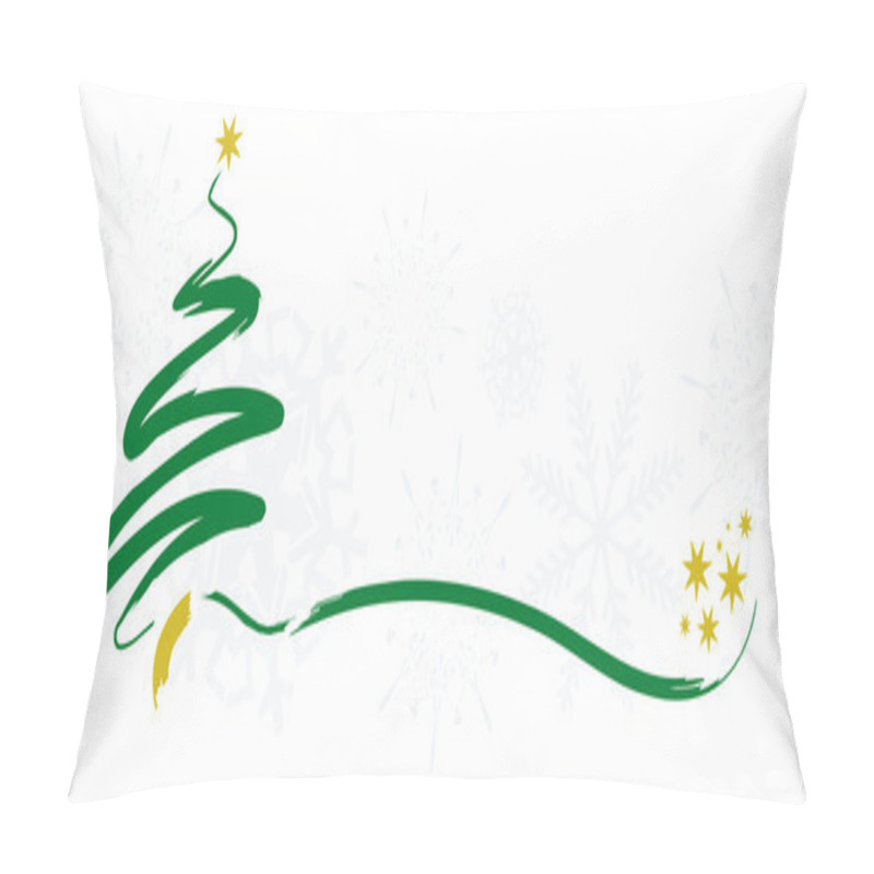 Personality  Christmas Greetings Card With Green Tree Pillow Covers