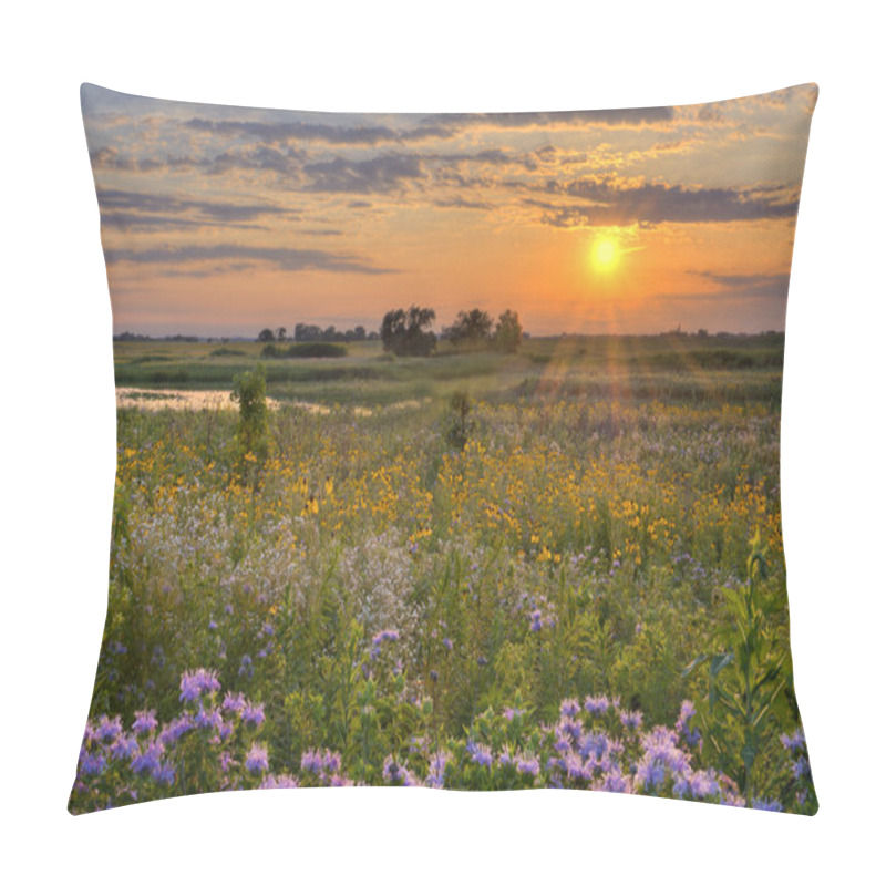 Personality  Sunshine Over The Flower Field Pillow Covers