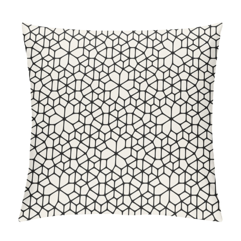 Personality  Vector Seamless Black And White Abstract Geometric Rounded Lace Pavement Pattern Pillow Covers