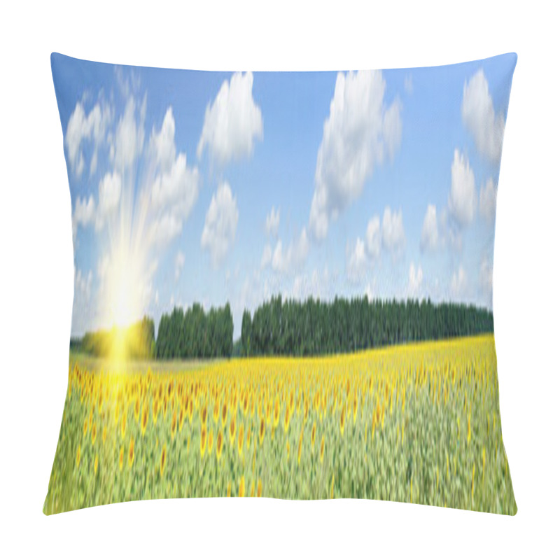 Personality  Plantation Of Golden Sunflowers. Pillow Covers