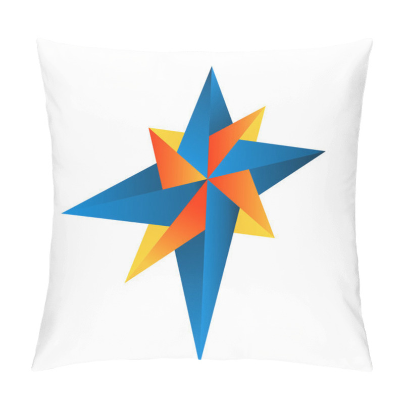 Personality  Abstract Compass Rose Logo Vector Pillow Covers